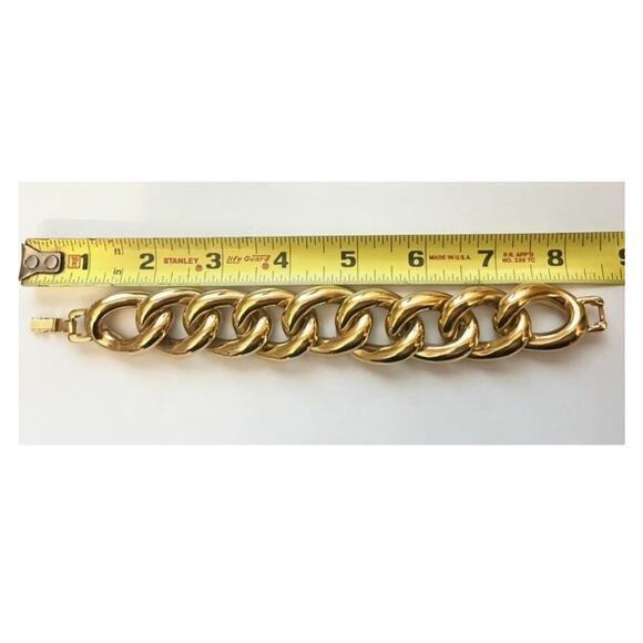 STUNNING GOLD Givenchy Chunky Link Chain Bracelet PERFECT - Picture 3 of 5